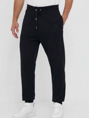 Bavlněné sportovní kalhoty Gant černé