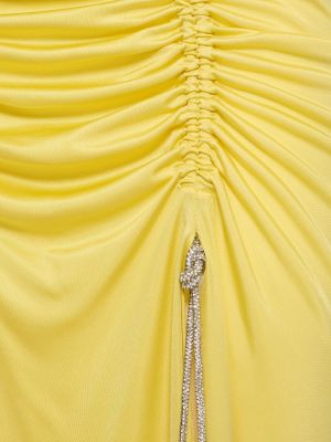 Vestido largo de tela jersey drapeado Zuhair Murad amarillo