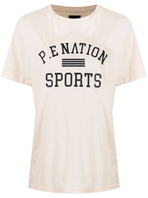 Raštuotas marškinėliai P.e Nation smėlinė