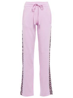 Spodnie sportowe z kaszmiru Versace różowe