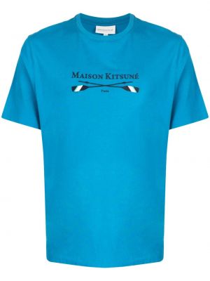 T-shirt mit stickerei aus baumwoll Maison Kitsuné
