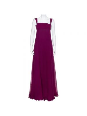 Jedwabna sukienka Yves Saint Laurent Vintage fioletowa
