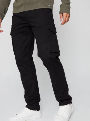 Хлопковые брюки карго Threadbare черные