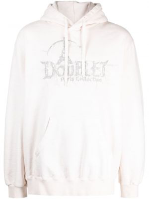Pamučna hoodie s kapuljačom Doublet bijela