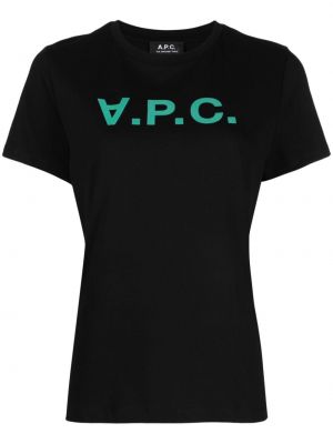 Памучна тениска A.p.c. черно