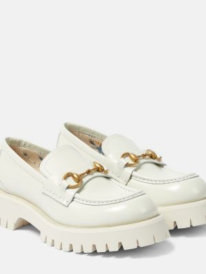 Kožené loafers Gucci bílé
