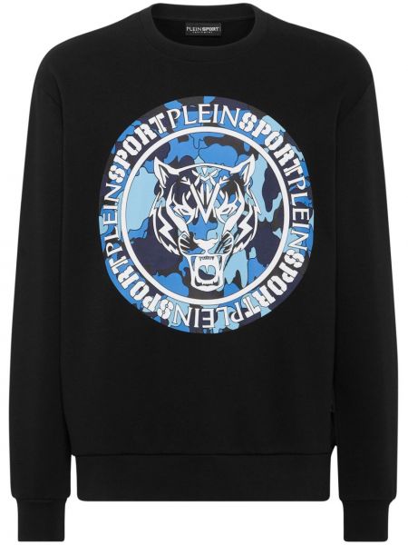 Sportliche sweatshirt mit print mit camouflage-print mit tiger streifen Plein Sport schwarz