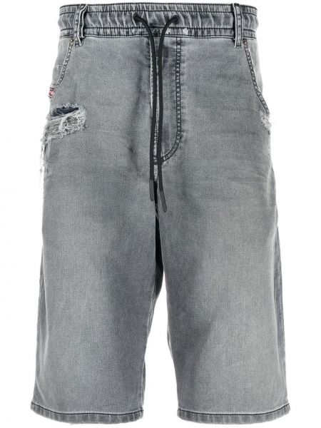 Jeansshorts med sliten Diesel grå