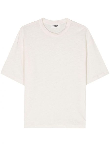 Λινή μπλούζα Ymc λευκό