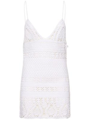 Памучна мини рокля без ръкави Dsquared2 бяло