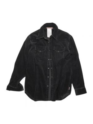 Koszula jeansowa z dżerseju Acne Studios czarna