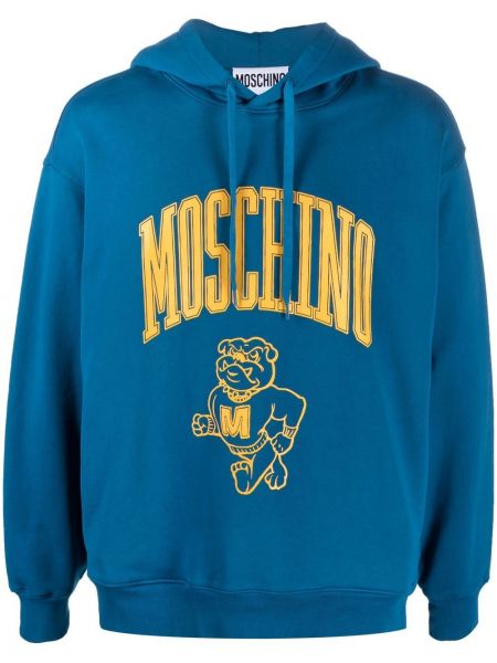 Hoodie s kapuljačom Moschino plava