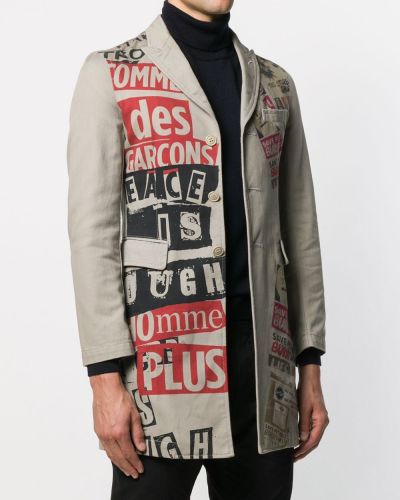 Kabát s potiskem Comme Des Garçons Pre-owned šedý