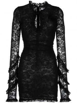 Koktel haljina s čipkom Msgm crna