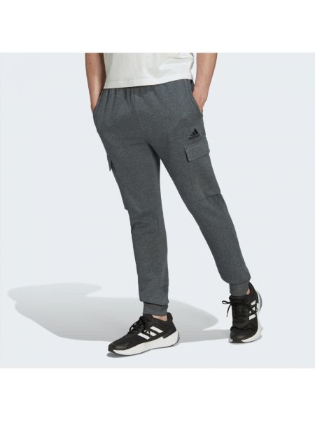 Флісові штани карго Adidas сірі