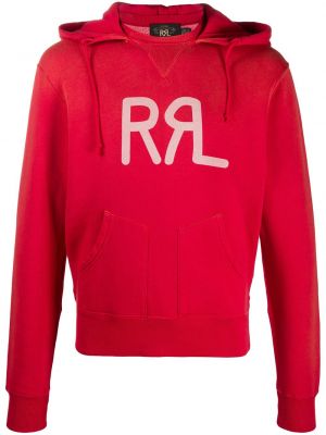 Bluza z kapturem Ralph Lauren Rrl czerwona