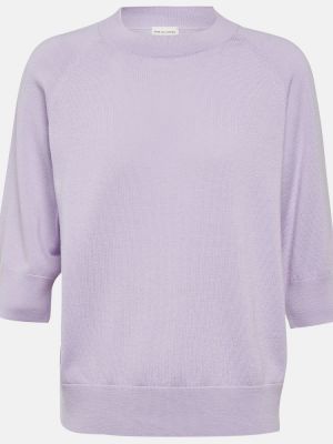 Sweter wełniany Dries Van Noten fioletowy