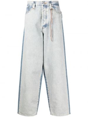 Straight leg jeans con stampa Mastermind World blu