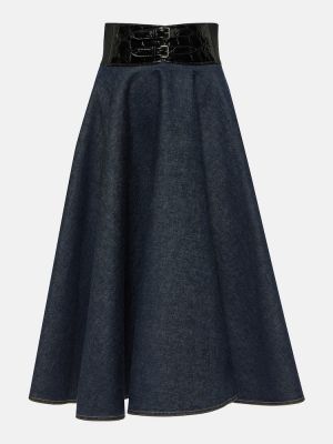 Džínsová sukňa Alaïa modrá