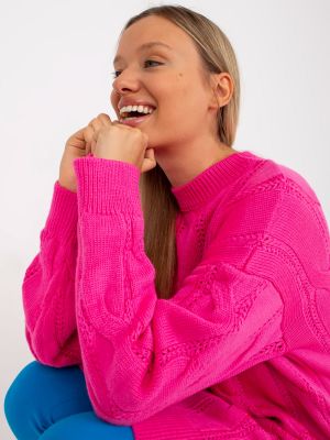 Pletené pletené šaty Fashionhunters růžové
