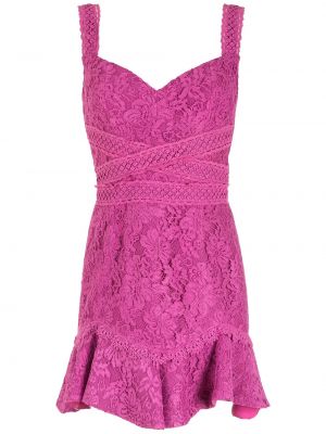Ажурное платье с оборками Martha Medeiros, розовое