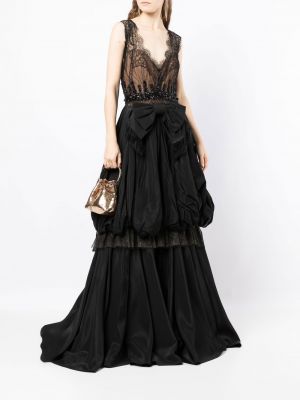 Sukienka wieczorowa asymetryczna koronkowa Zuhair Murad czarna