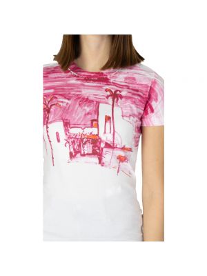 Camiseta de algodón con estampado de cuello redondo Desigual