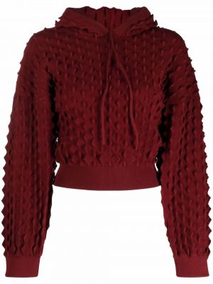 Megztas džemperis su gobtuvu Stella Mccartney raudona