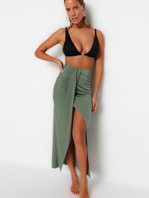 Dlouhá sukně Trendyol - khaki