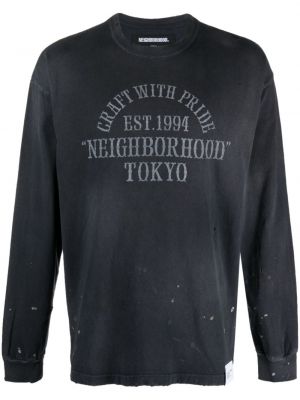 Džemperis su nubrozdinimais Neighborhood juoda