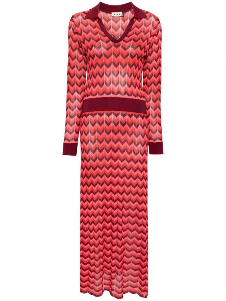 Robe à col à motif chevrons Rixo rouge