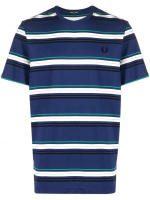 T-shirt med broderi i bomull Fred Perry blå