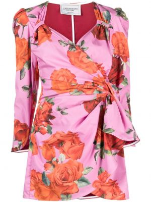 Kvetinové šaty s potlačou Forte Dei Marmi Couture ružová
