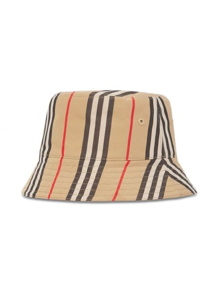 Dvipusis dryžuotas kepurė Burberry smėlinė