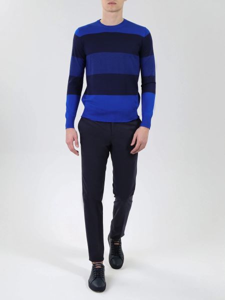 Кашемировый свитер в полоску Colombo синий