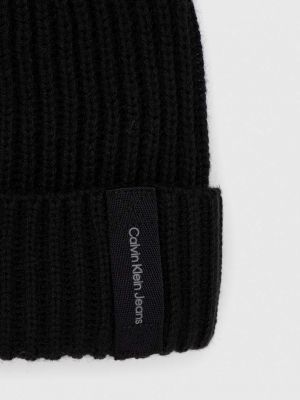 Vlněný čepice Calvin Klein Jeans černý