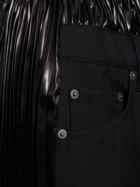 Pantalones de raso de lana bootcut Junya Watanabe negro