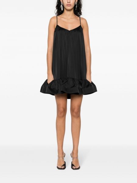 Satynowa sukienka mini z falbankami Nissa czarna