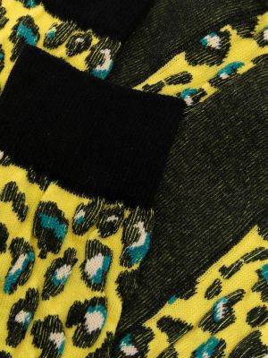 Chaussettes à imprimé à imprimé léopard Versace jaune