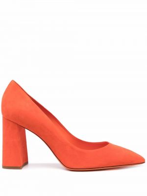 Полуотворени обувки с ток Santoni оранжево