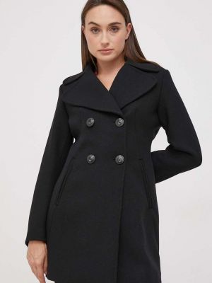 Gyapjú kabát Sisley fekete
