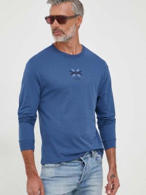 Тениска с дълъг ръкав с принт с дълъг ръкав United Colors Of Benetton синьо