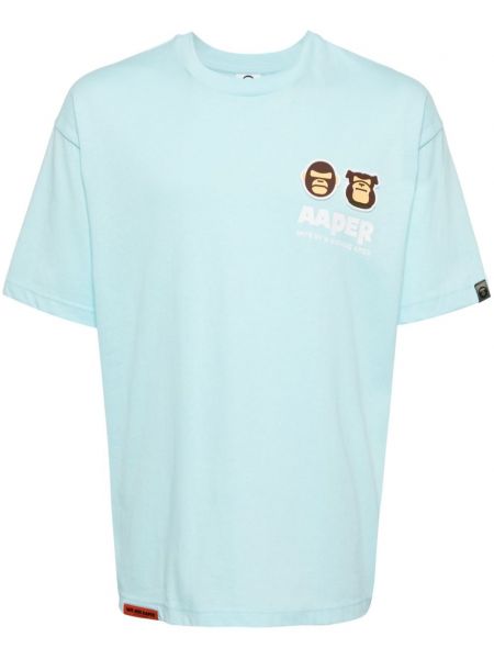 T-shirt en coton avec applique Aape By *a Bathing Ape® bleu