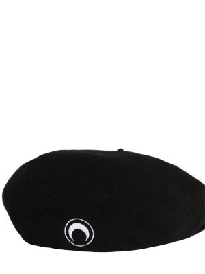 Haftowany beret wełniany Marine Serre czarny