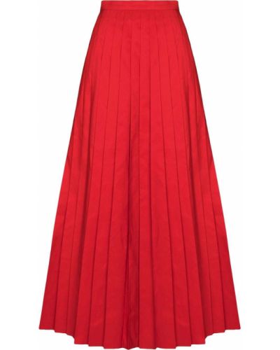 Falda midi plisada Valentino rojo