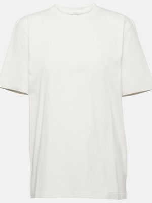 Oversize kokvilnas kokvilnas t-krekls Saint Laurent balts