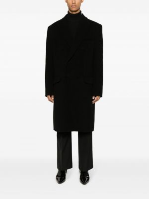 Manteau en laine Balmain noir