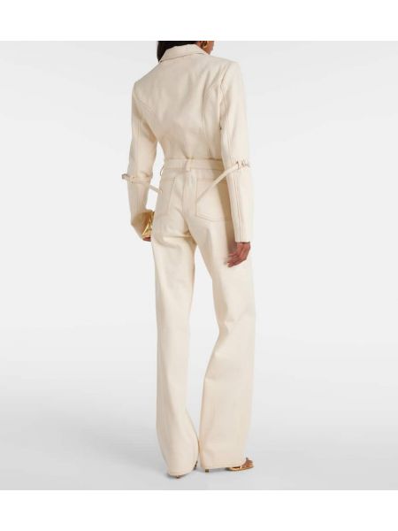 Voľné bavlnené nohavice s nízkym pásom Aya Muse biela