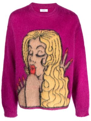 Пуловер от мохер Erl розово