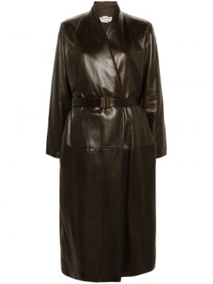 Kožený kabát A.n.g.e.l.o. Vintage Cult hnedá